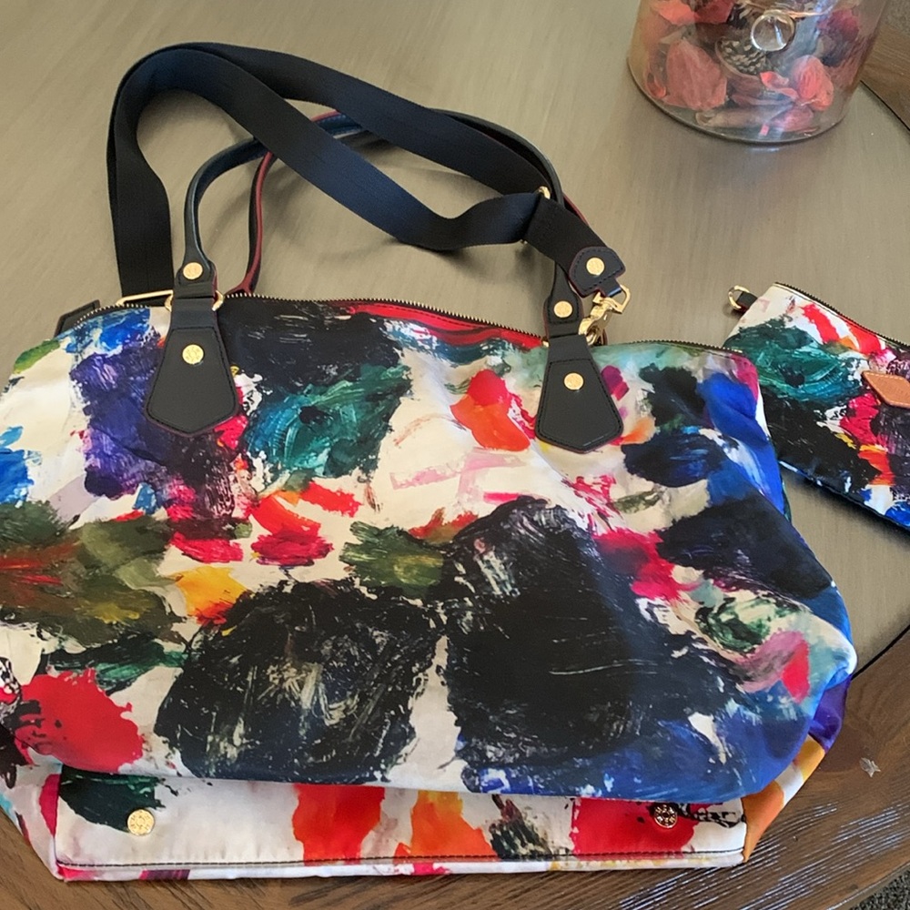 MZ Wallace Tote Bag Spring Floral Nylon Large Crossbody Strap extra small bag - Picture 7 of 11